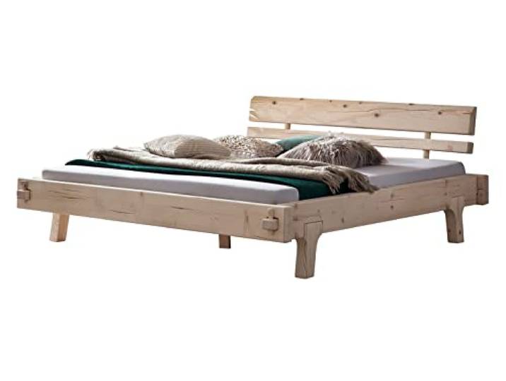 Balkenbett 200 x 200 cm Fichte Natur