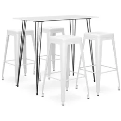 vidaXL 5-tlg. Bar-Set Weiß
