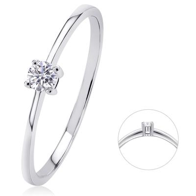 Diamantring ONE ELEMENT "0,07 ct Diamant Brillant Ring aus 585 Weißgold" Gr. 58, silber, Fingerringe, Damen, 58, 0,07 mit Diamant, Diamanten Gold Weißgold 585, Diamanten, Gold, Weißgold 585, Diamantring, Sorgfältig gefertigt – zarte Diamantakzente...