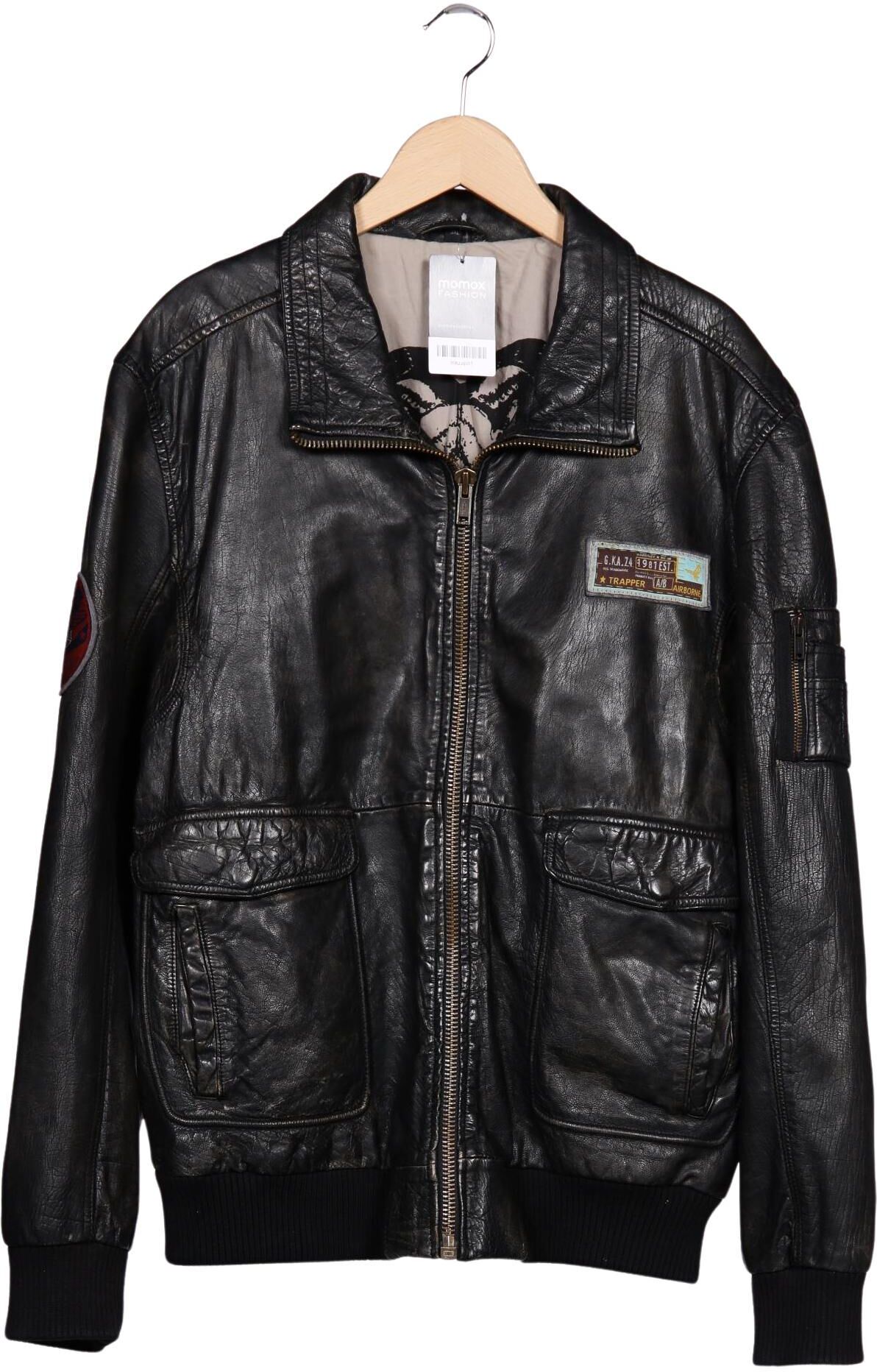 Trapper Herren Jacke, Schwarz, Gr. 3Xl, Leder - Second Hand