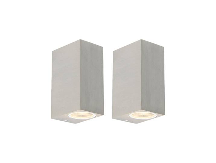 Lot de 2 appliques murales modernes en aluminium 2 lumières IP44