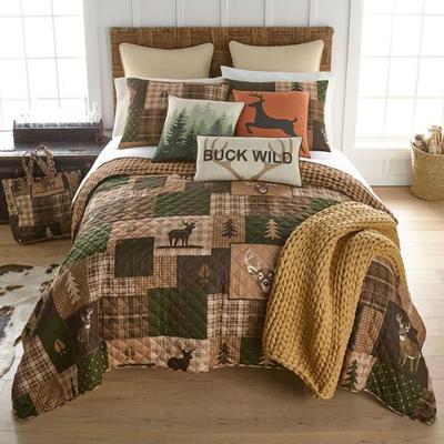 American Heritage Textiles Green Forest Mini Quilt Set Multi Warm, King, Multi Warm