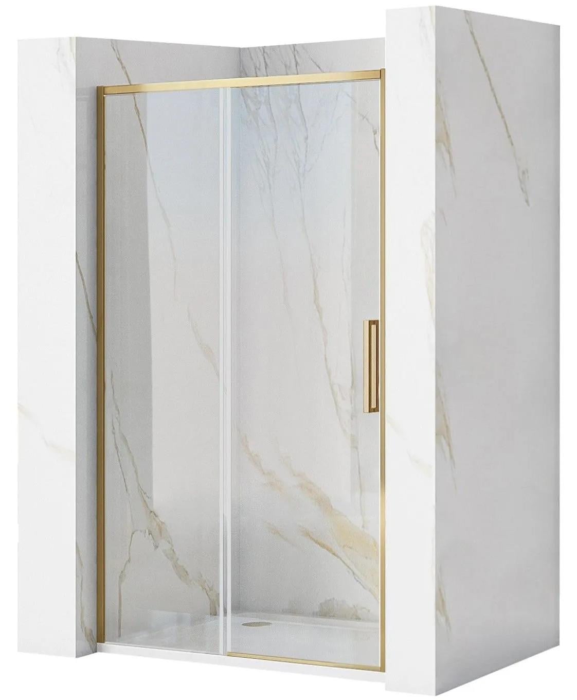 Rea Rapid Slide 130 douche schuifdeur, geborsteld goud