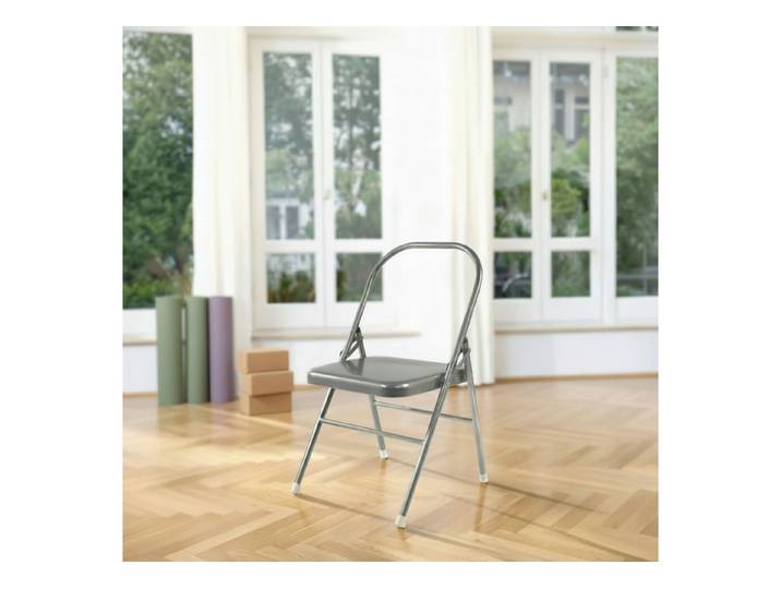 Yogistar Stuhl Yoga-Stuhl - silbergrau (Standard, 1 St), Perfekt geformtes, sehr stabiles Hilfsmittel für Asanas & Meditation