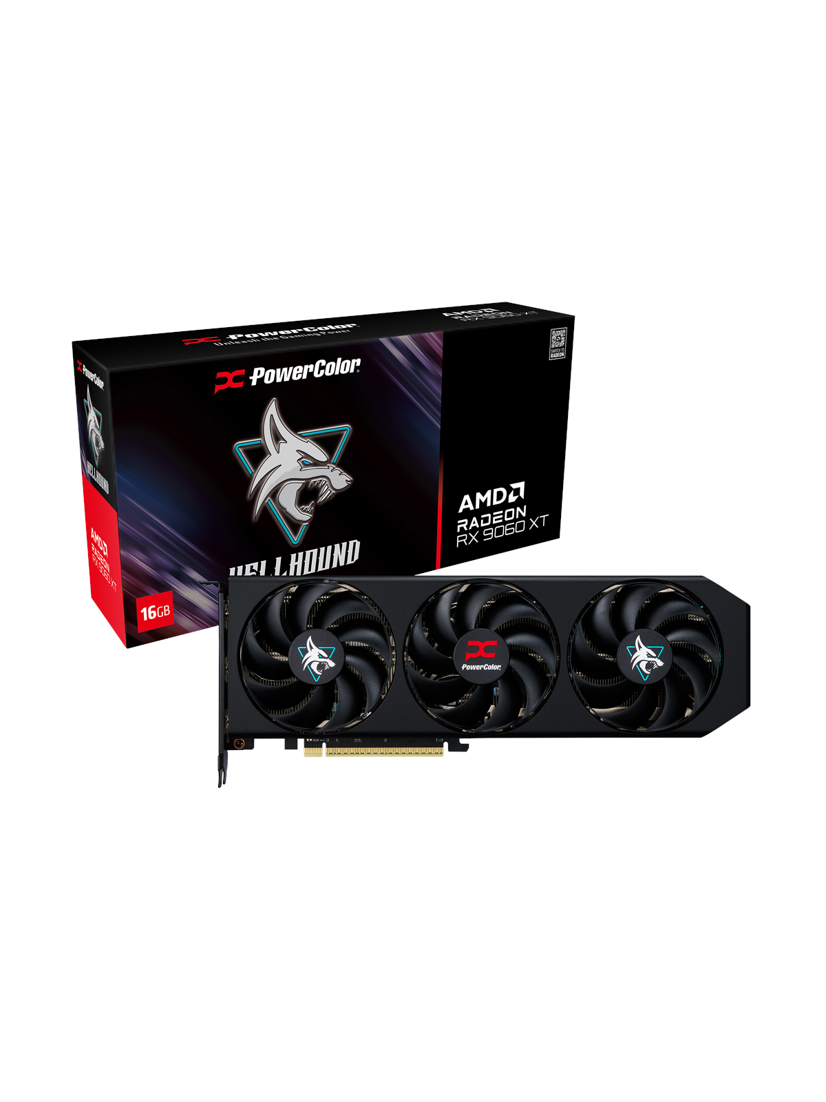 PowerColor Radeon RX 9060 XT Hellhound OC - 16GB GDDR6 RAM - Grafikkarte