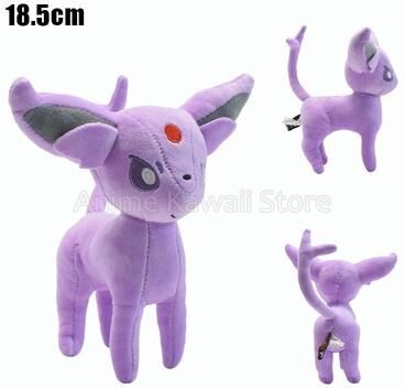 Lush Living Finds Pokemon Plush Toy, Mimikyu Eevee Umbreon Flareon Jolteon Vaporeon Glaceon Sylveon Espeon Evolution Stuffed Peluche Doll a Stand Espeon