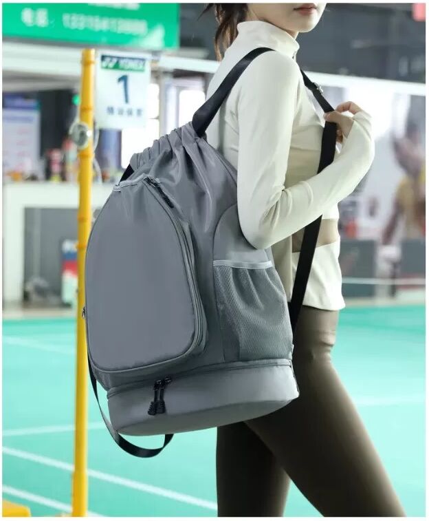 INF Vielseitiger Neopren Outdoor Sportrucksack für Paddel, Tennis & Badminton Schläger Grau