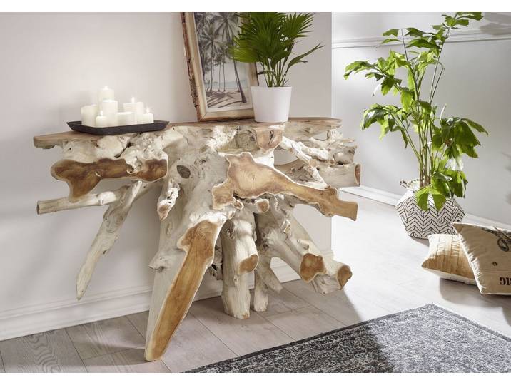 Console 120x40 Teck laqué Blanc UNIKA #165