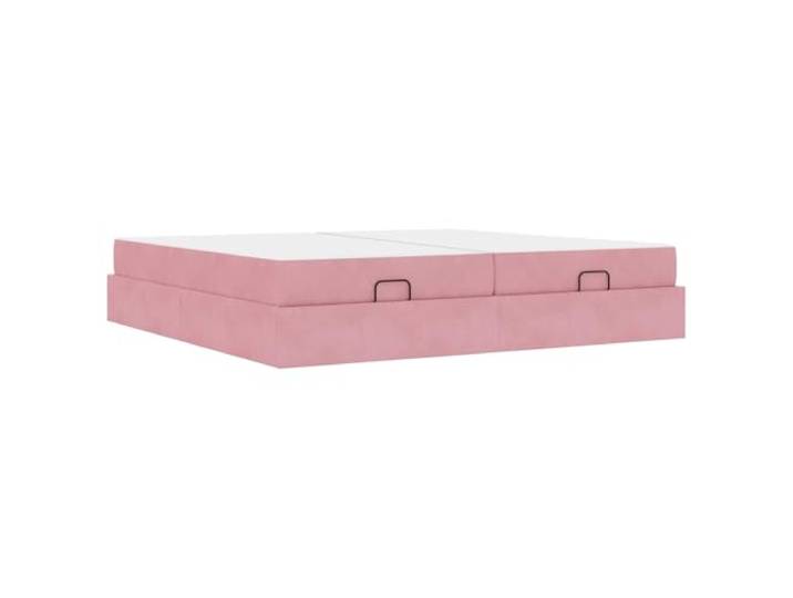 KKgypkn Moderne Samtbett mit Matratze 2 Stück Rosa, Hochdichte Schaummatratze, Bett mit Schubladen, Stauraumbett für Schlafzimmer