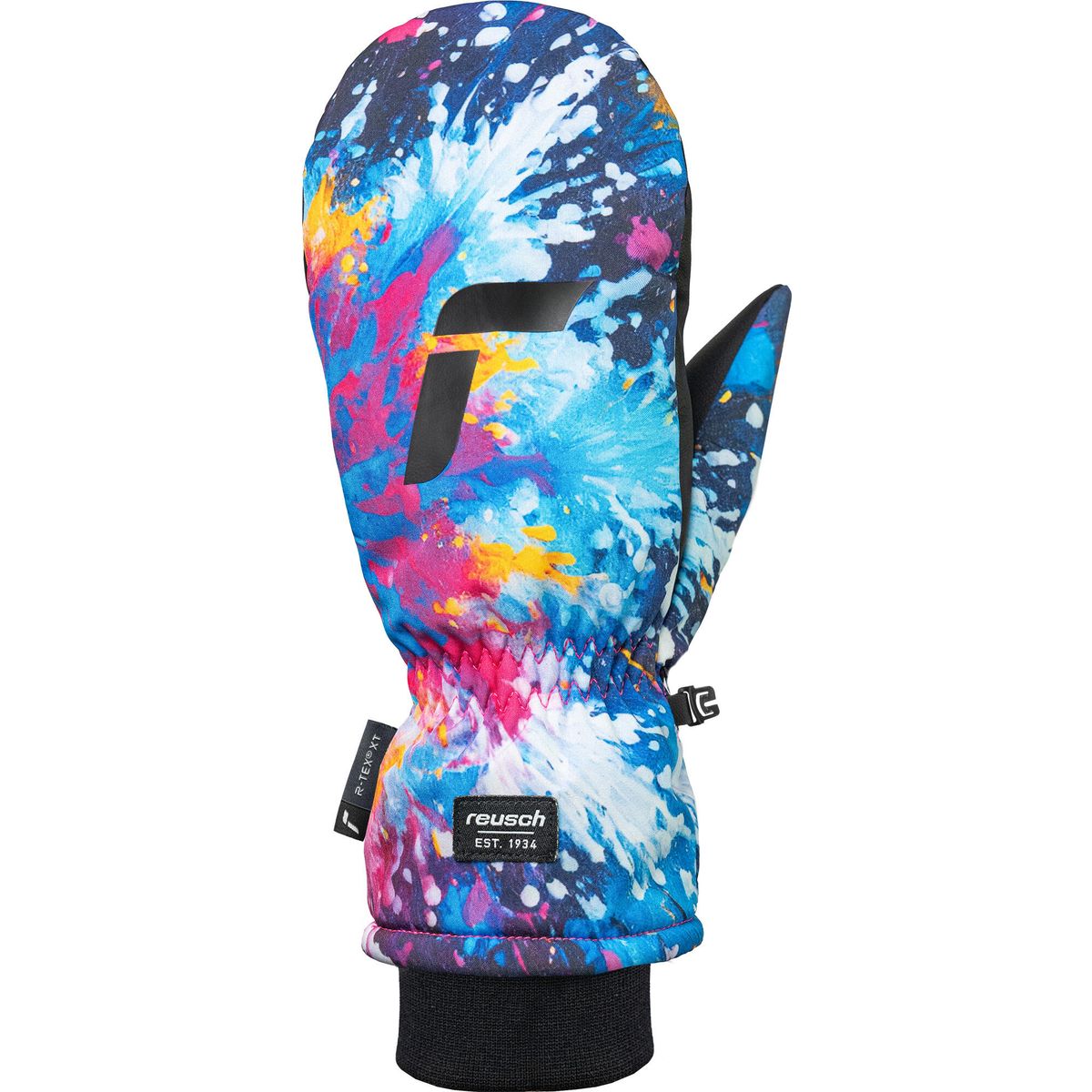 Reusch Carter R-tex XT Mitten black / multicolour snowflake (7500) 7 6302530-7500-7