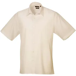 Premier Workwear Herren Popeline Hemd kurzarm PR202 natural 37 (14H)