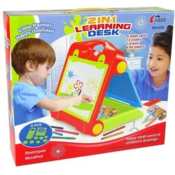 Lean Toys Faltbarer 2-in-1-Tafelkoffer – Kreide und Marker