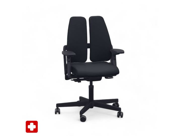 Office chair SitagXilium DuoBack swissmade with 4D armrests, Black, New, Ergonomic chair - ideal for flexible working