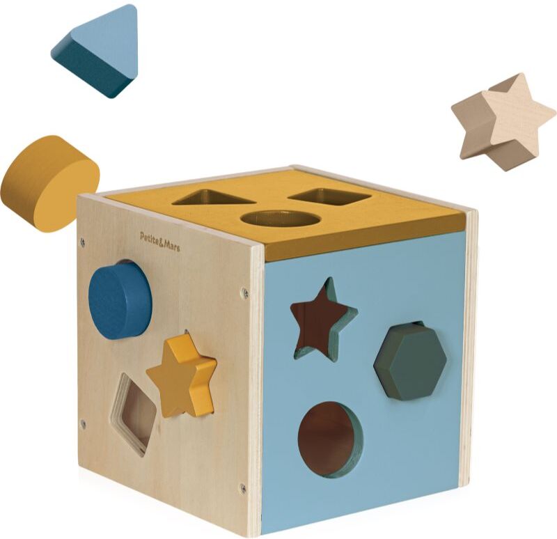 Petite&Mars Wood of Mars Gravity boîte à formes en bois 12m+ Cosmic Blue 1 pcs