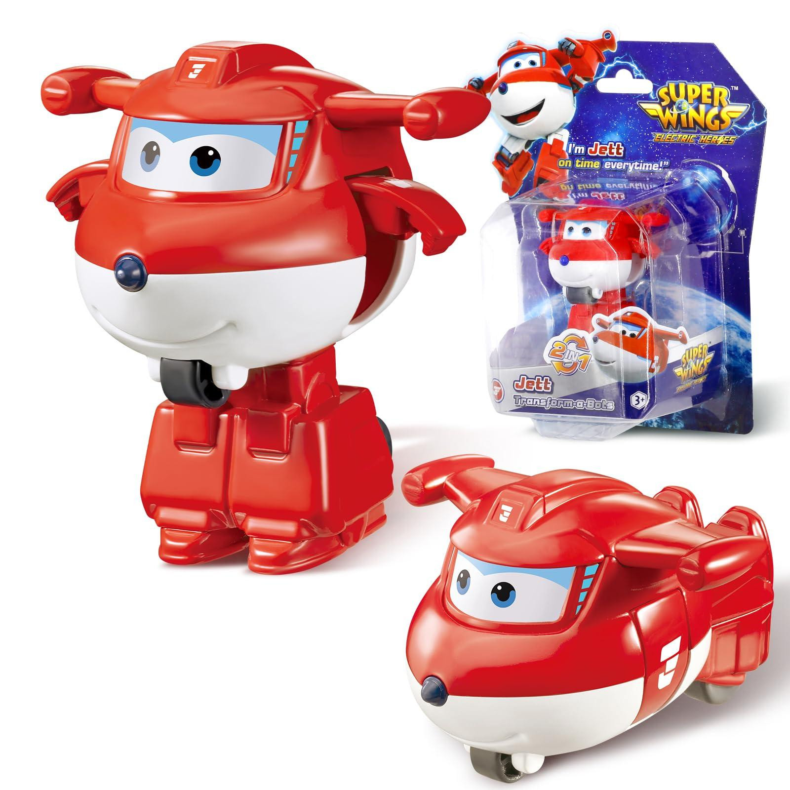 Super Wings Jett Transformeerbaar Vliegtuig en 2-in-1 Actiefiguur, 5 cm, De Tombe Trading