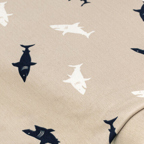 Baumwoll-Jersey "Haie" mit Elasthan, taupe-color