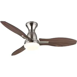 LED Deckenventilator mit Sommer Wintermodus Deckenlampe dimmbar mit Fernbedienung, 6 Stufen, Flügel wendbar, 22W 1660lm warmweiß, neutralweiß, kaltweiß, D 107 cm
