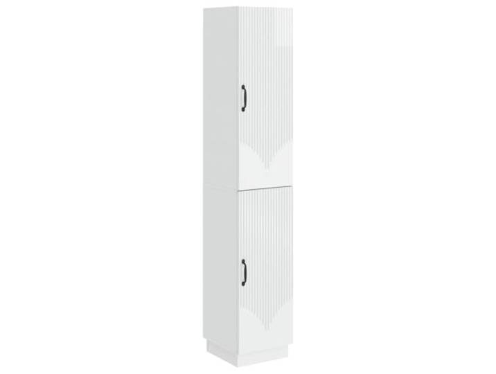 PUGYNBK Schrank-Set, 2 Stück, weiß glänzend, Holz, Technik Mit Fächern, organisierter Aufbewahrung, ergonomisches Design, Verwendung im Innen- und Außenbereich