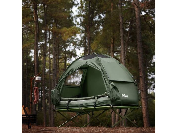 SoBuy OGS32 Tentes d'extérieur 1 Personne Tente de Camping pour la Plage Park 4 en 1 Tentes Igloo avec Sac de Transport Vert 193 x 160 x 86cm