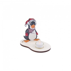 holzspielerei Weihnachtsdeko - Pinguin mit LED 281263