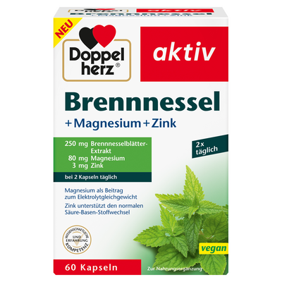 Queisser Pharma GmbH & Co. KG DOPPELHERZ Brennnessel+Magnesium+Zink Kapseln 60 St 19874776
