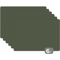 PLATZSETS 6er-Set Grün - Einfarbig - Olivgrün Platzdeckchen 45x30 cm