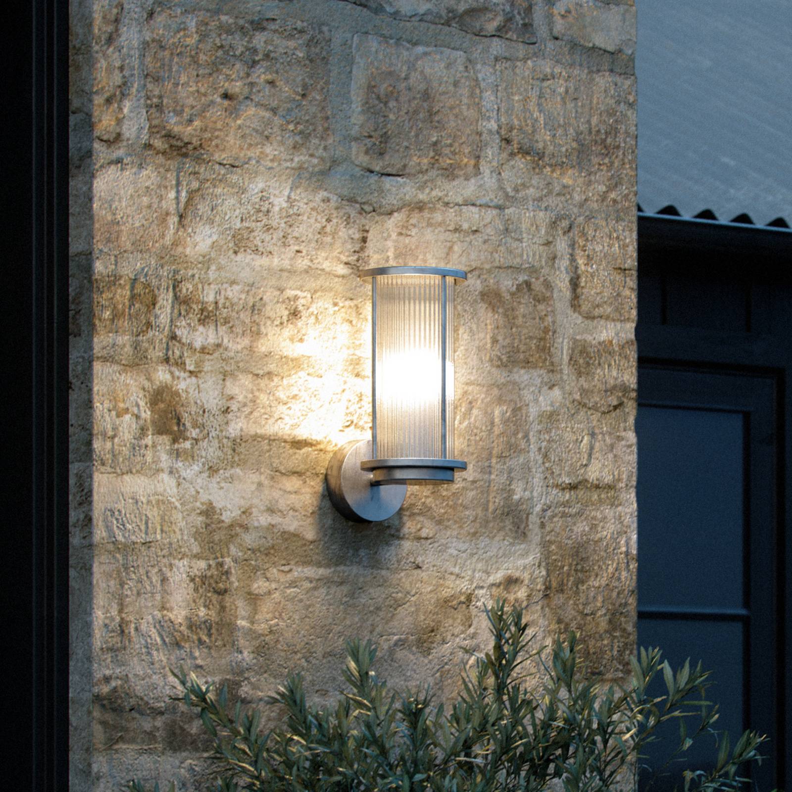 Nordlux Outdoor Wall Light Linton, dimmable, Alu / grey / zinc, metal, Outdoor Wall Light