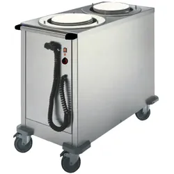 Tischwagen für teller 2 neutrale wellen 45+45 teller - 500x920x900 mm - 1000 W 230/1V - 10988500 Eurast
