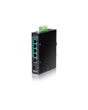 TRENDnet Switch verwaltet 4 x 10/100/1000 PoE+ + 1 x + 1 x Gigabit SFP an DIN-Schiene montierbar 120 W (TI-PG541I)