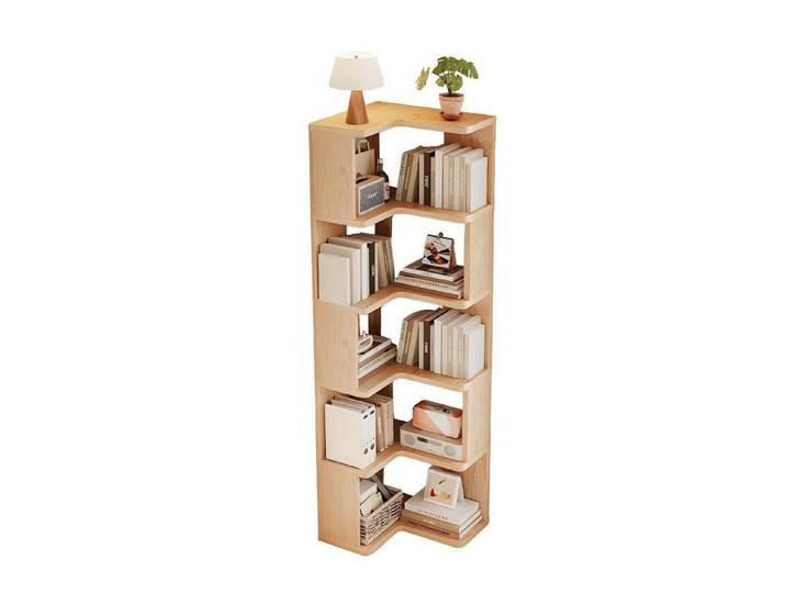LuxusKollektion Eckregal Eckregal Holz 5 Etagen Platzsparend, 1-tlg.