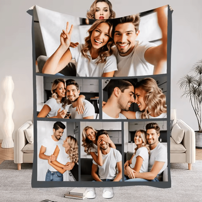 Inspire Curations Personalized Photo Flannel Blanket For Couples 4 130 X 150cm