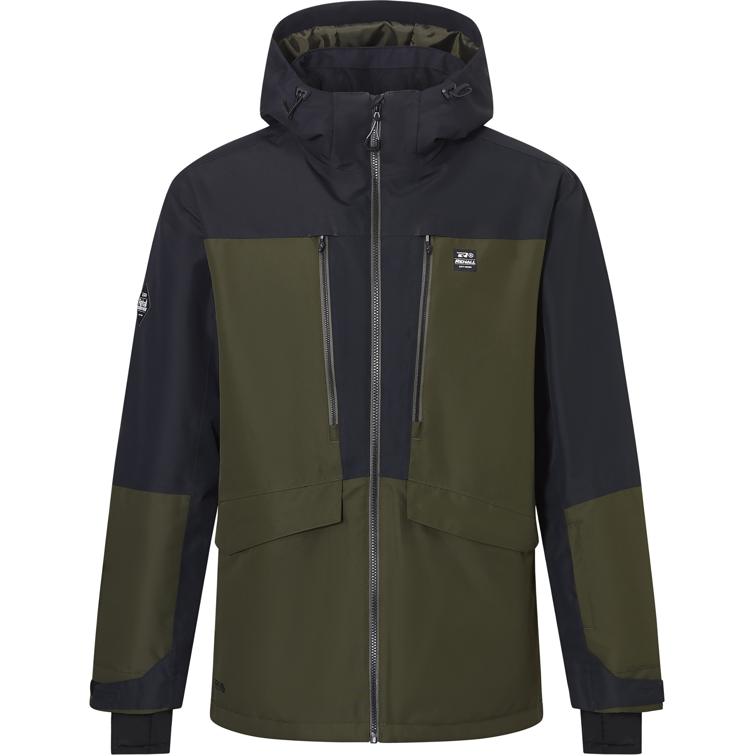 Rehall Cure-R Herren Regenjacke oliv Größe M Skifahren Elastisch Wasserabweisend