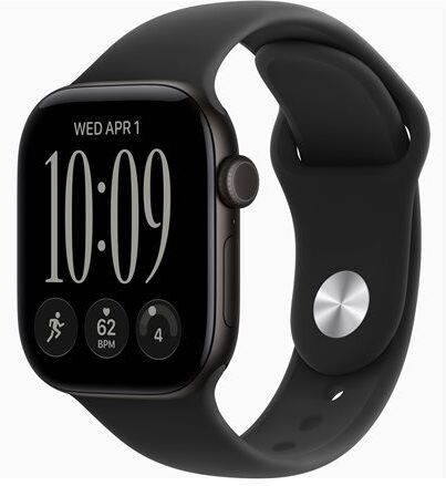 Apple watch series 12 gps + cellular 42mm black aluminium case with black sport