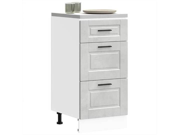 Mobilier de Cuisine-Armoire de cuisine Porto - gris béton bois d'ingénierie NEUF BM596553717