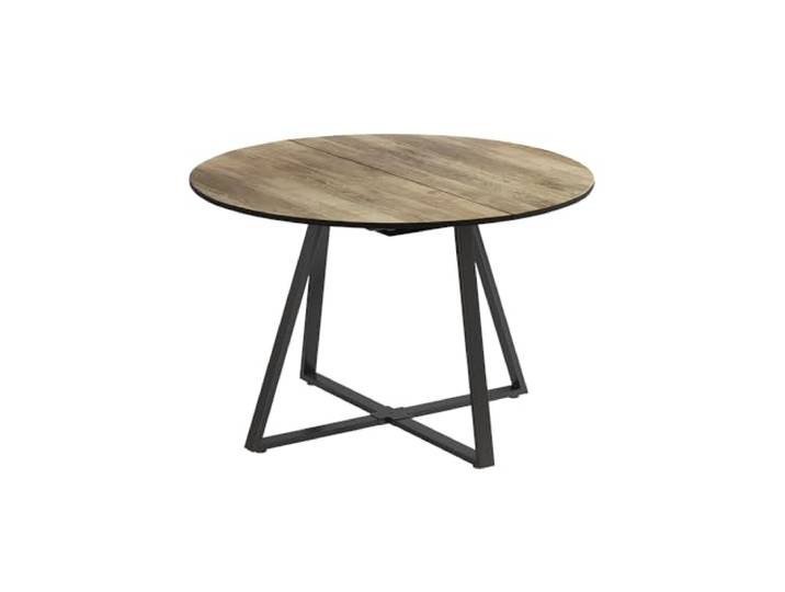 Vicco Esstisch Loyd , Eiche rustikal/Schwarz 120-160 x 120 cm ausziehbar, mit Auszugsfunktion für flexible Tischgrößenanpassung