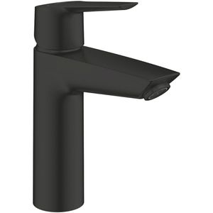 GROHE Waschtischarmatur Start M-Size, 237462432, schwarz matt, 19,2 cm hoch, aus Messing, mit Push Open Ablaufgarnitur