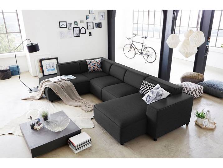 OTTO home Wohnlandschaft Bulky U-Form, in U-Form und XXL Sitzfläche, modular aufgebaut