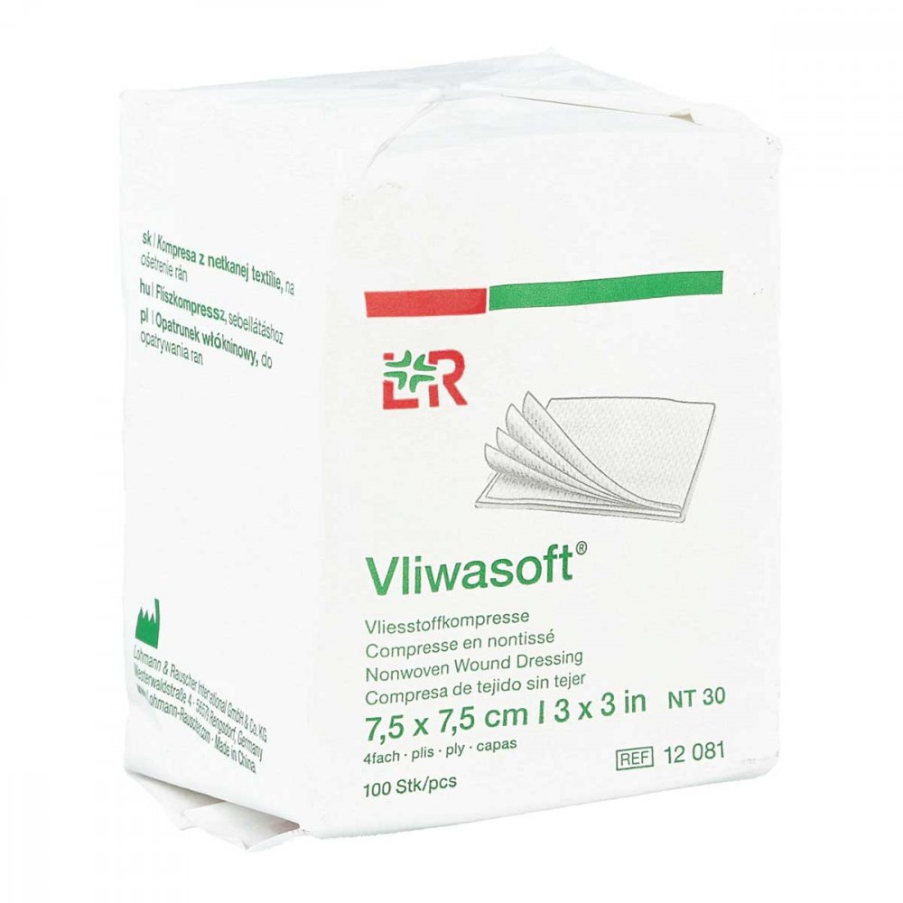 Lohmann & Rauscher GmbH & Co.KG Vliwasoft Vlieskompressen 7,5x7,5 cm unsteril 4l. 03806927