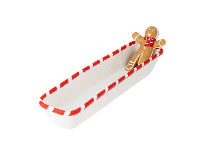 Bloomingville Bol de service Ginnie 36,5x12,5 cm Blanc-brun