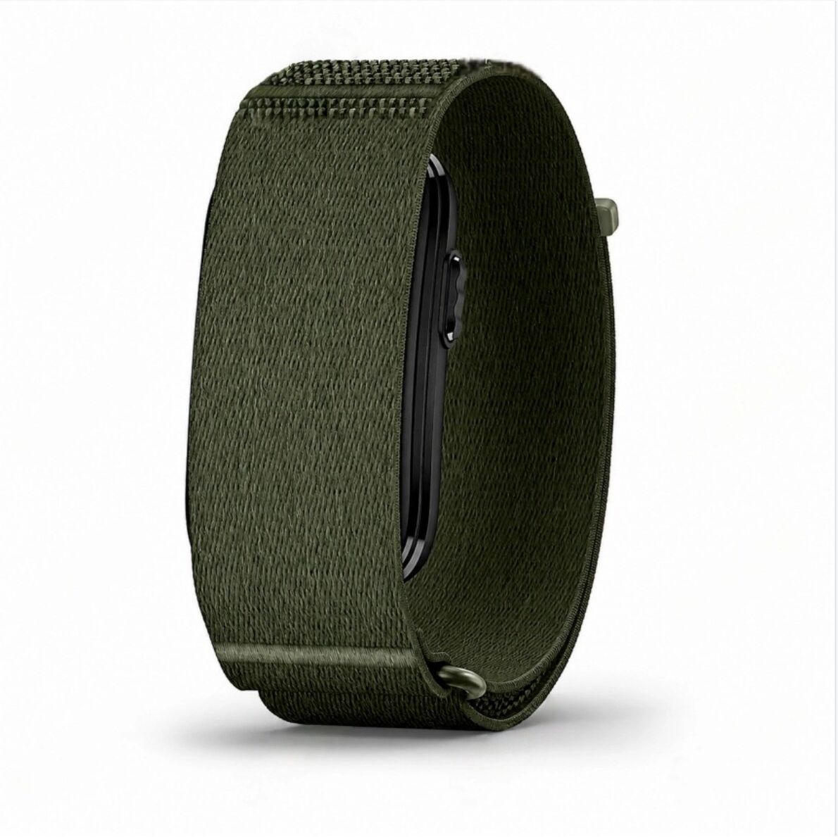 INF Uhrenarmband, kompatibel mit Garmin CIRQA – Twill-gewebtes Nylon mit Klettverschluss, atmungsaktiv, verstellbar, Länge 24cm Dunkelgrün