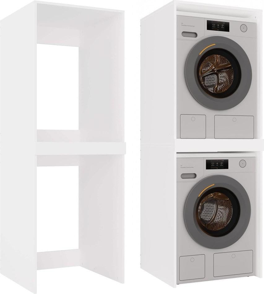 BellaFurn Pola Twin badkamermeubel voor wasmachine en droger - Mat wit