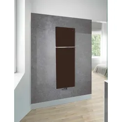 Zehnder Design-Heizkörper Fina Lean Bar, schlanker Heizkörper in Dark Brown, Maße 1800x48x700 mm, mit Handtuchhalter