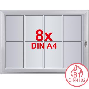Showdown-Displays Schaukasten S-Linie, B1, außen, 8 x A4 (A1), magnetisch, abschließbar, schwer entflammbar