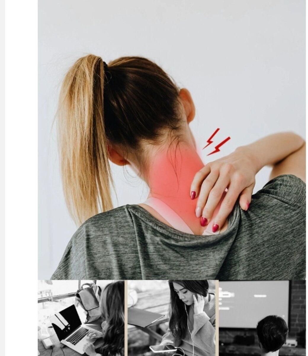 INF Smartes Nackenmassagegerät mit EMS, Heizfunktion, 10 Modi und 16 Intensitätsstufen – U‑förmiges, tragbares Design