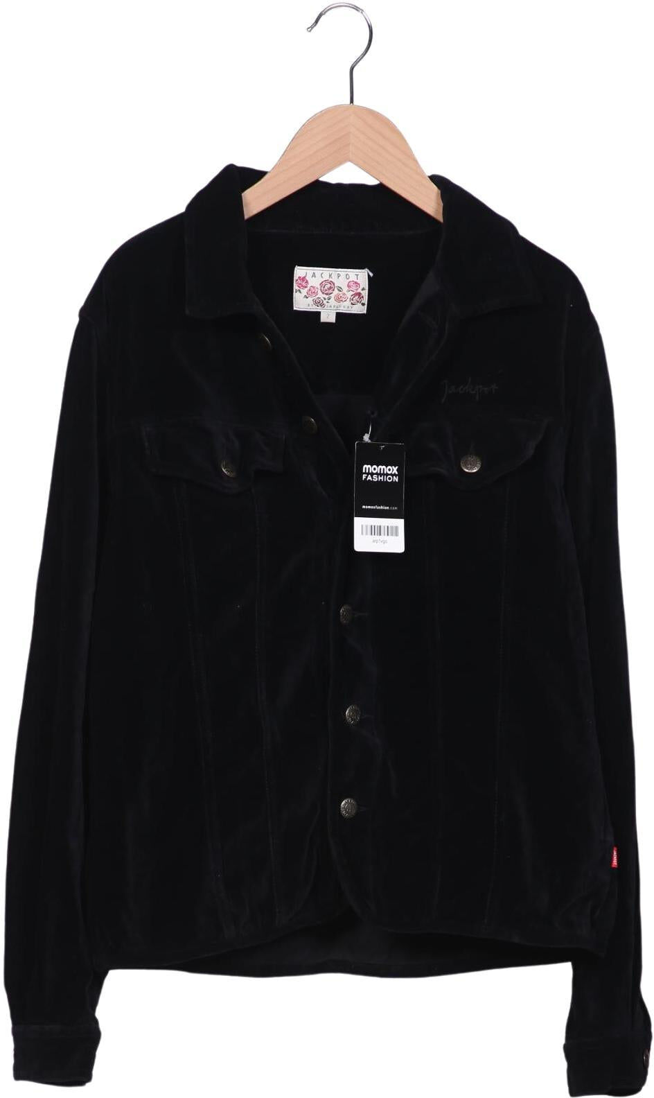 Jackpot Damen Jacke, Schwarz, Gr. EU 38, Baumwolle - Second Hand