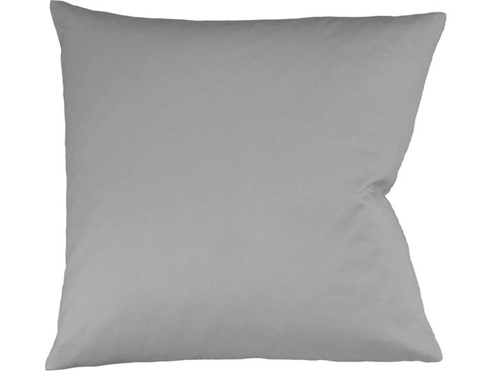 Kissenbezug FLEURESSE Colours Mako Satin, 100% Baumwolle, mit Reissverschluss , grau, B:40cm L:40cm, Mako-Satin, Mako-Satin, Kissenbezüge, Kissenbezug, Mako Satin, glänzend, glatt, Premium Qualität