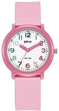 Fusion Finds Kids Learning Watch With Colorful Dial, Rubber Strap Watch & Luminous Hands For Girls pink