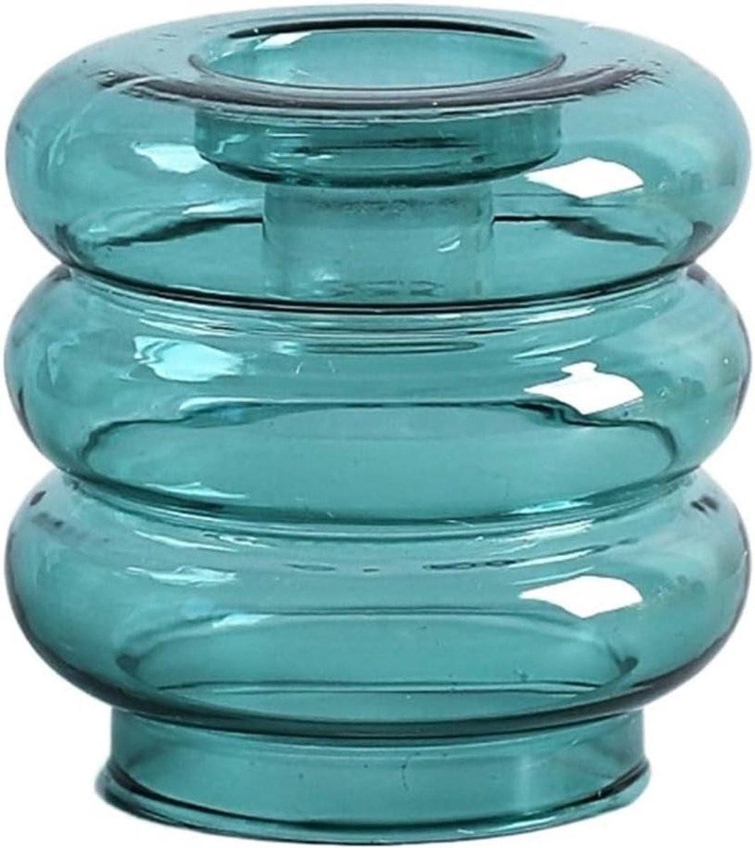 Blauwe glazen kandelaar voor decoratie - 10 x 10 x 10 mm