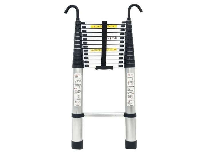 Échelle Télescopique Portable en Alliage d'Aluminium de 2m et 2.6m, Crochet de Levage Pliable, Pédale Simple, pour l'Intérieur et l'Extérieur