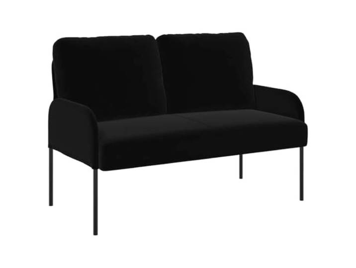 Makastle Sofa Couchs mit Kissen 110cm Schwarz Sperrholz